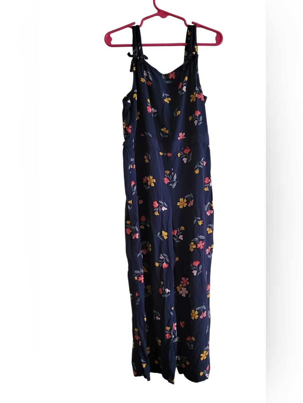 Carter's Navy Floral Jumpsuit with Pink and Yellow Accents